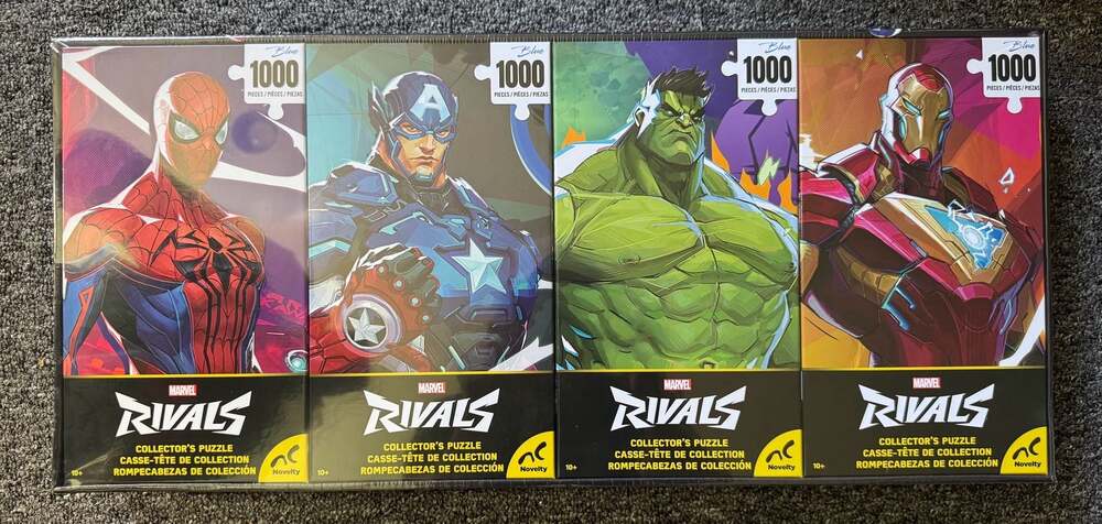 NEW SEALED Marvel Rivals 4 Collector’s Puzzles Spider-Man, Hulk, Captain America
